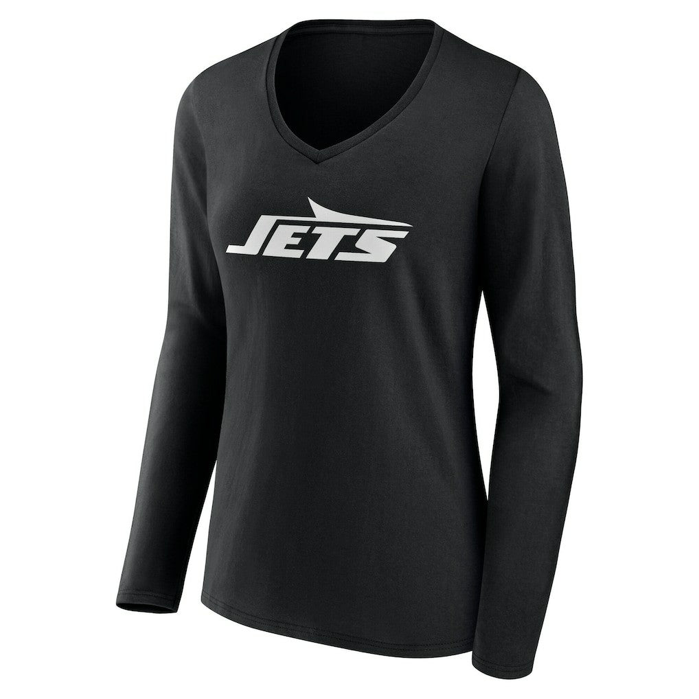 Women's Team Authentic Personalized Name & Number Long Sleeve V-Neck T-Shirt - New York Jets T-shirts
