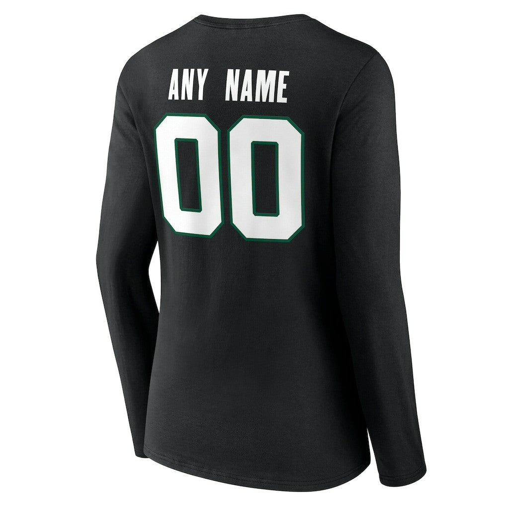 Women's Team Authentic Personalized Name & Number Long Sleeve V-Neck T-Shirt - New York Jets T-shirts
