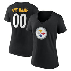 Women's Team Authentic Personalized Name & Number V-Neck T-Shirt - Pittsburgh Steelers T-shirts