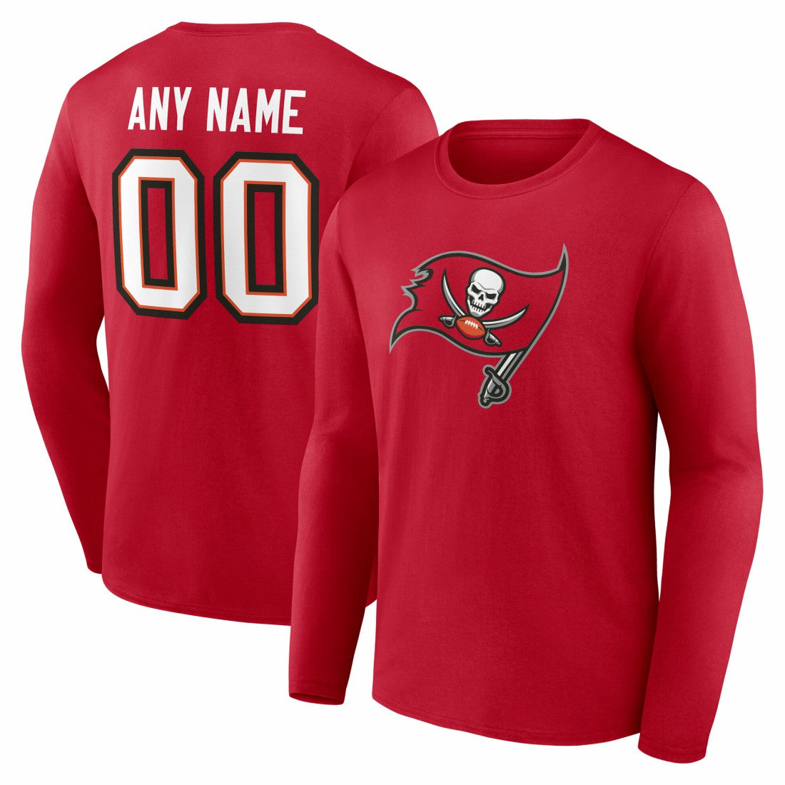 Team Authentic Personalized Name & Number Long Sleeve T-Shirt - Tampa Bay Buccaneers T-shirts