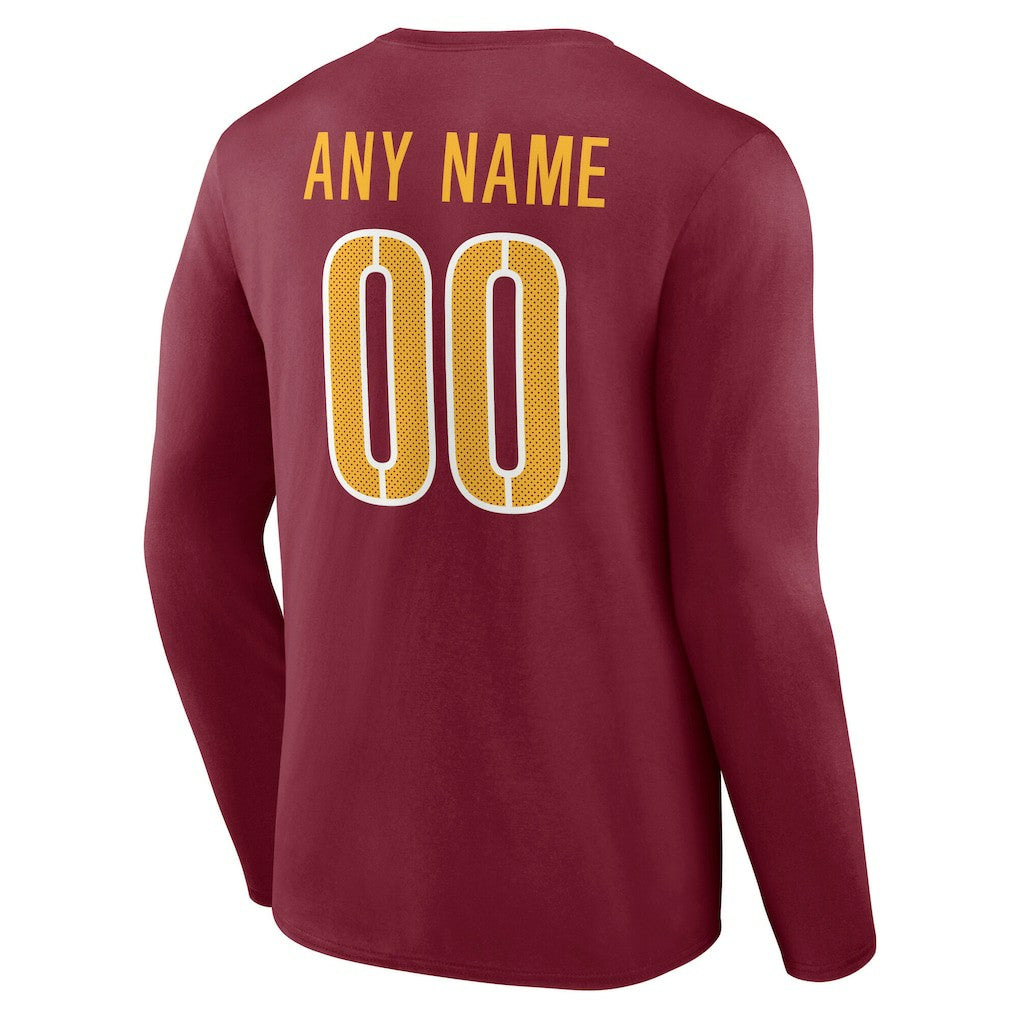Team Authentic Personalized Name & Number Long Sleeve T-Shirt - Washington Commanders T-shirts