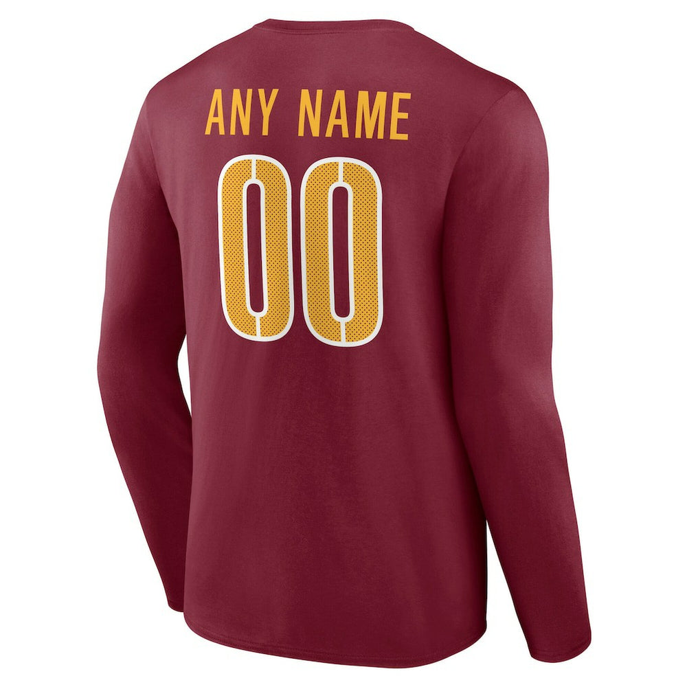 Team Authentic Personalized Name & Number Long Sleeve T-Shirt - Washington Commanders T-shirts
