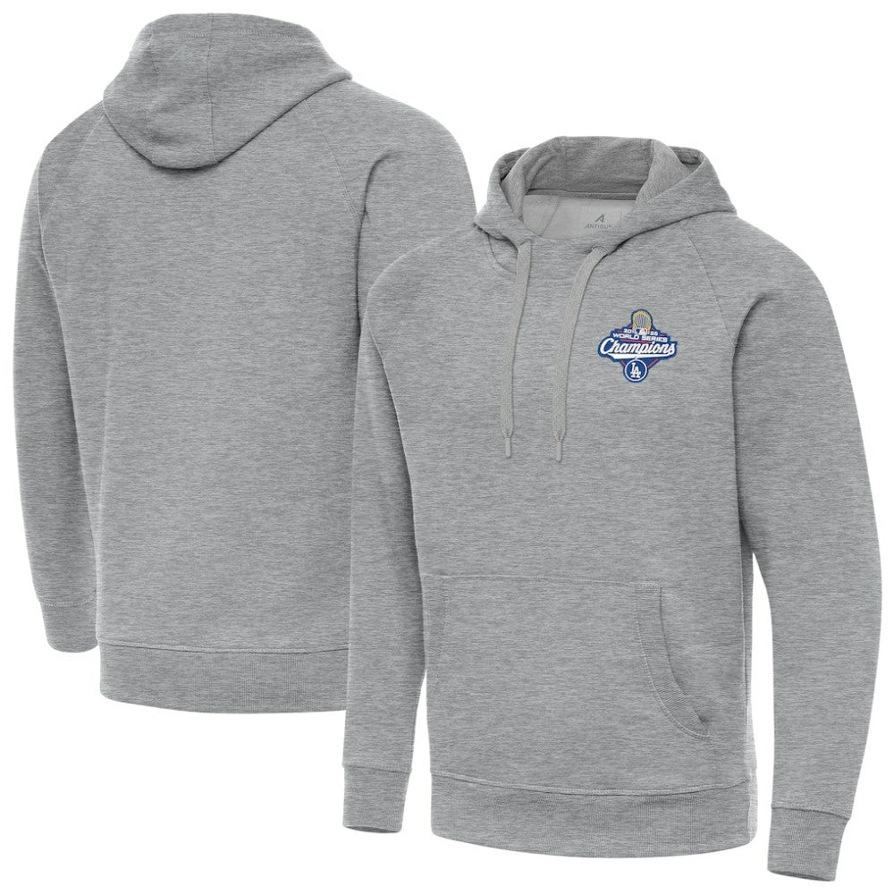 Heather Gray Los Angeles Dodgers Antigua Back-to-Back World Series Champions Victory Hoodie
