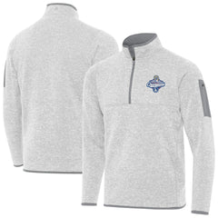 Heather Gray Los Angeles Dodgers Antigua Back-to-Back World Series Champions Fortune Quarter-Zip Pullover