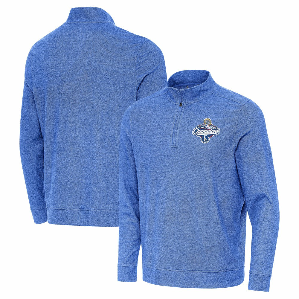 Heather Royal Los Angeles Dodgers Antigua 2025 World Series Champions Subtle Quarter-Zip Sweatshirt