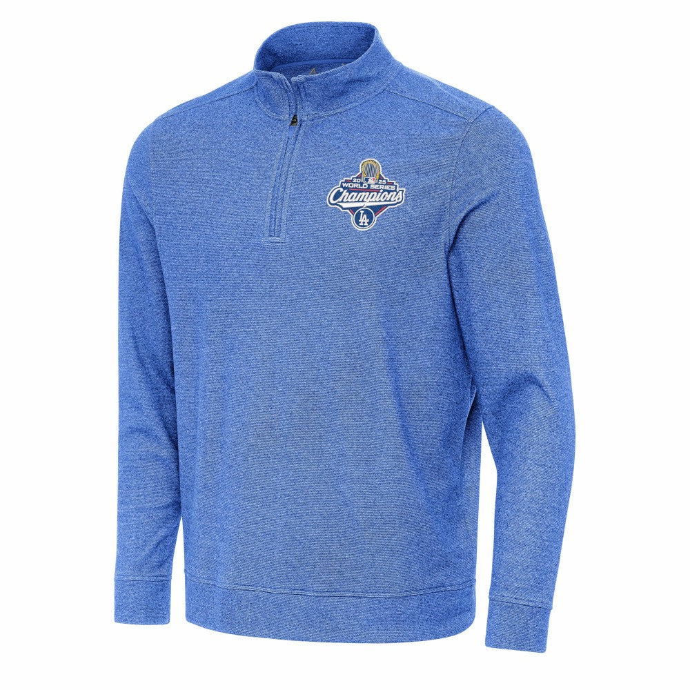 Heather Royal Los Angeles Dodgers Antigua 2025 World Series Champions Subtle Quarter-Zip Sweatshirt
