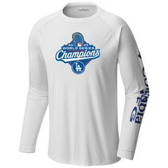 White Los Angeles Dodgers Columbia 2025 World Series Champions Terminal Tackle Long Sleeve T-Shirt