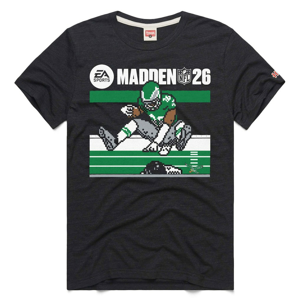 Saquon Barkley  Homage Unisex Madden NFL '26 Retro Cover Tri-Blend T-Shirt - Philadelphia Eagles T-shirts
