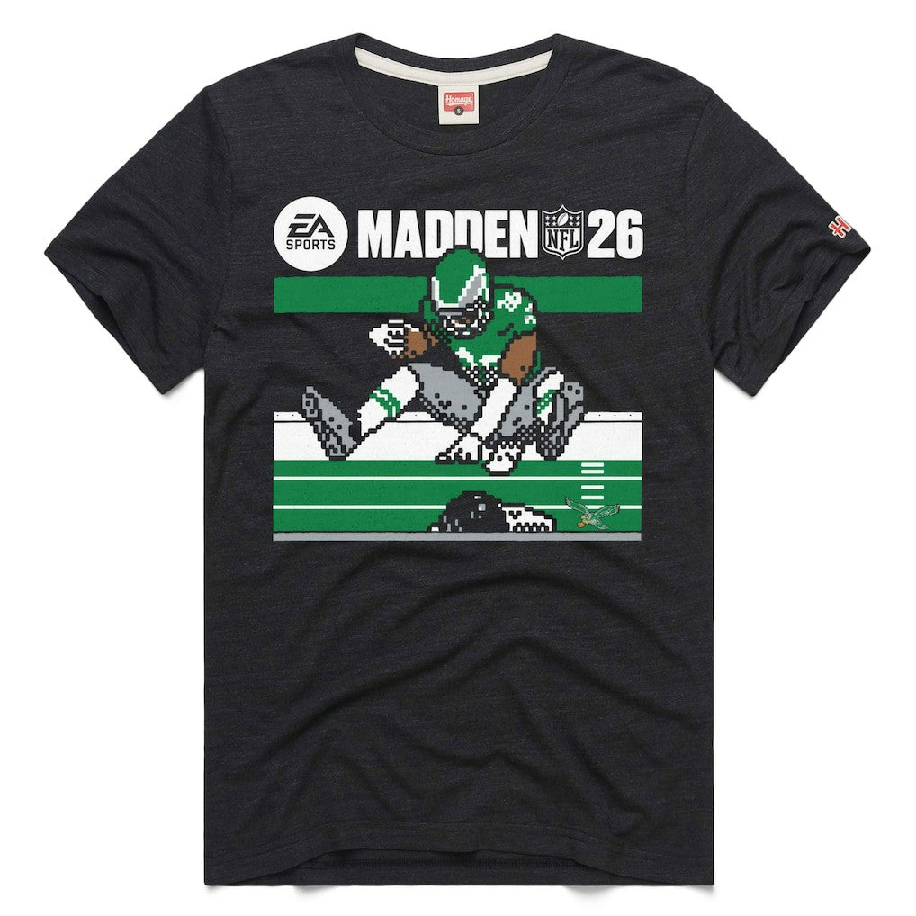 Saquon Barkley  Homage Unisex Madden NFL '26 Retro Cover Tri-Blend T-Shirt - Philadelphia Eagles T-shirts