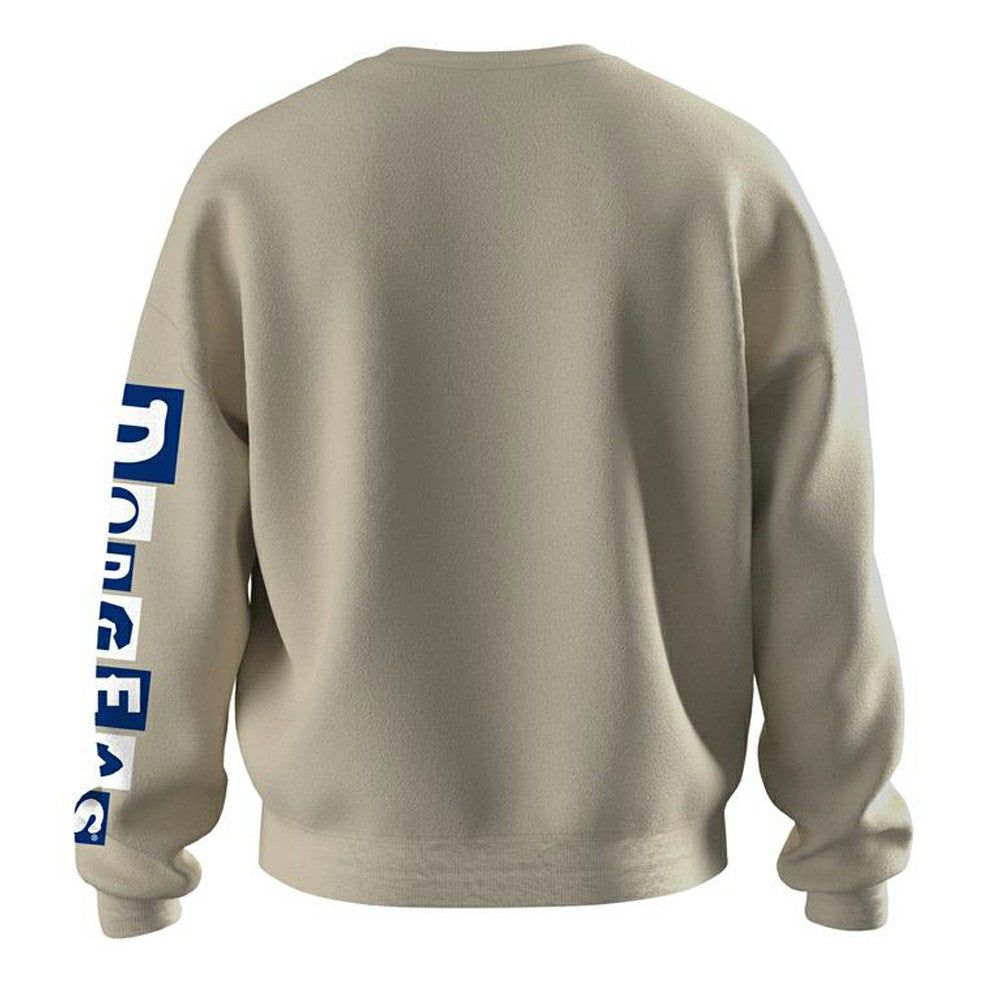Beige Los Angeles Dodgers Fanatics Women's 2025 World Series Champions Pennant Spirit Jersey Fleece Sweatshirt