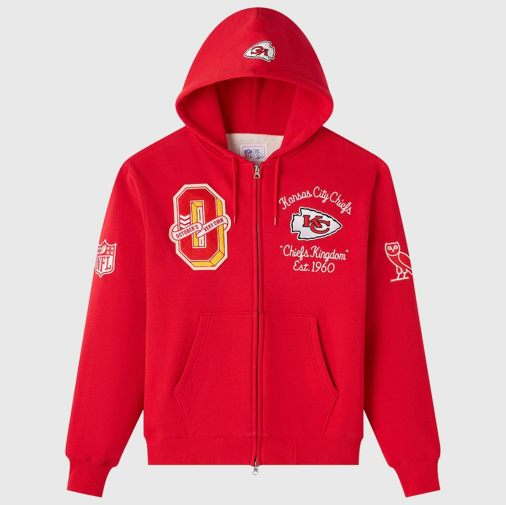 OVO x NFL Unisex Full-Zip Waffle-Lined Hoodie - Kansas City Chiefs Hoodies