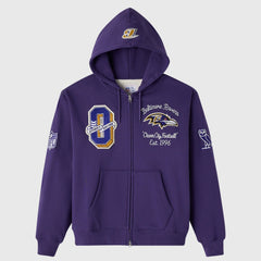 OVO x NFL Unisex Full-Zip Waffle-Lined Hoodie - Baltimore Ravens Hoodies