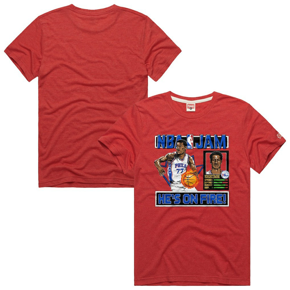 VJ Edgecombe Philadelphia 76ers Homage Unisex NBA Jam Tri-Blend T-Shirt