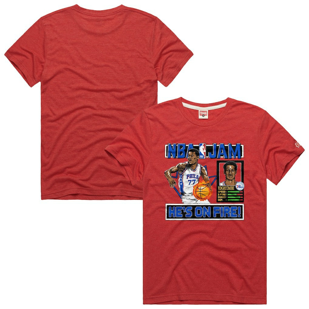 VJ Edgecombe Philadelphia 76ers Homage Unisex NBA Jam Tri-Blend T-Shirt