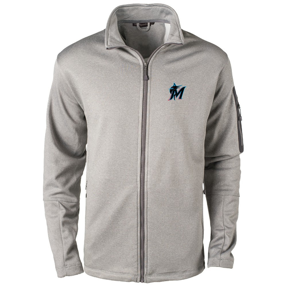 Heather Gray Miami Marlins Dunbrooke Pacific Full-Zip Fleece Jacket