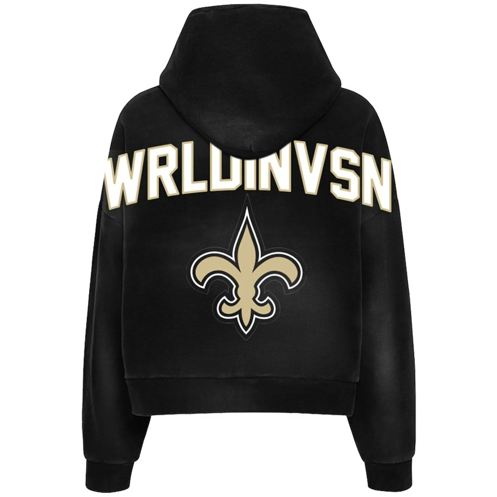 WRLDINVSN x  Unisex Cozy Cropped Hoodie - New Orleans Saints Hoodies