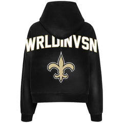 WRLDINVSN x  Unisex Cozy Cropped Hoodie - New Orleans Saints Hoodies