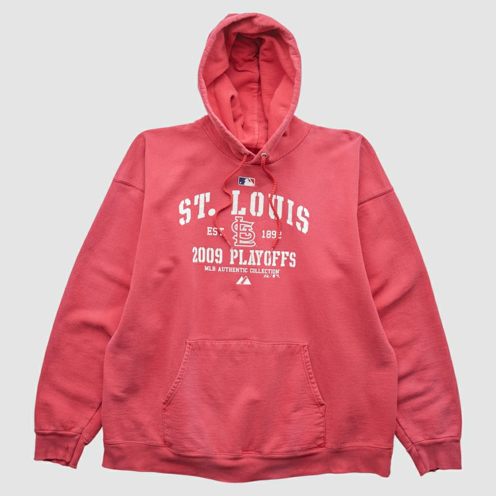 Red St. Louis Cardinals Majestic 2009 Hooded Pullover Sweatshirt