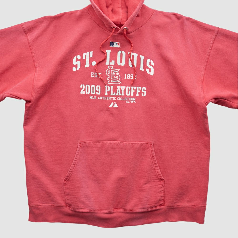 Red St. Louis Cardinals Majestic 2009 Hooded Pullover Sweatshirt