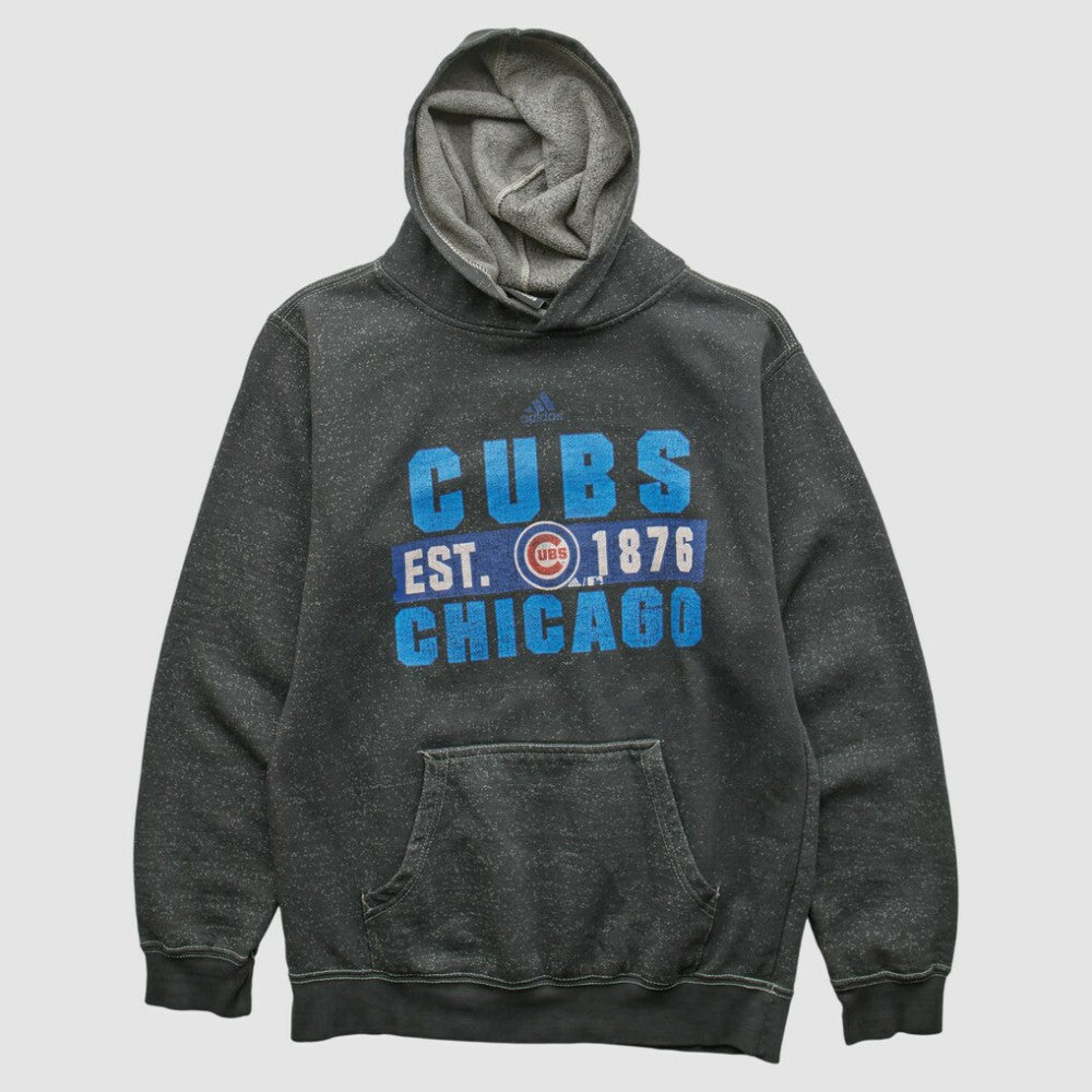 Dark Heather Gray Chicago Cubs Adidas 2010s Hooded Pullover Sweatshirt