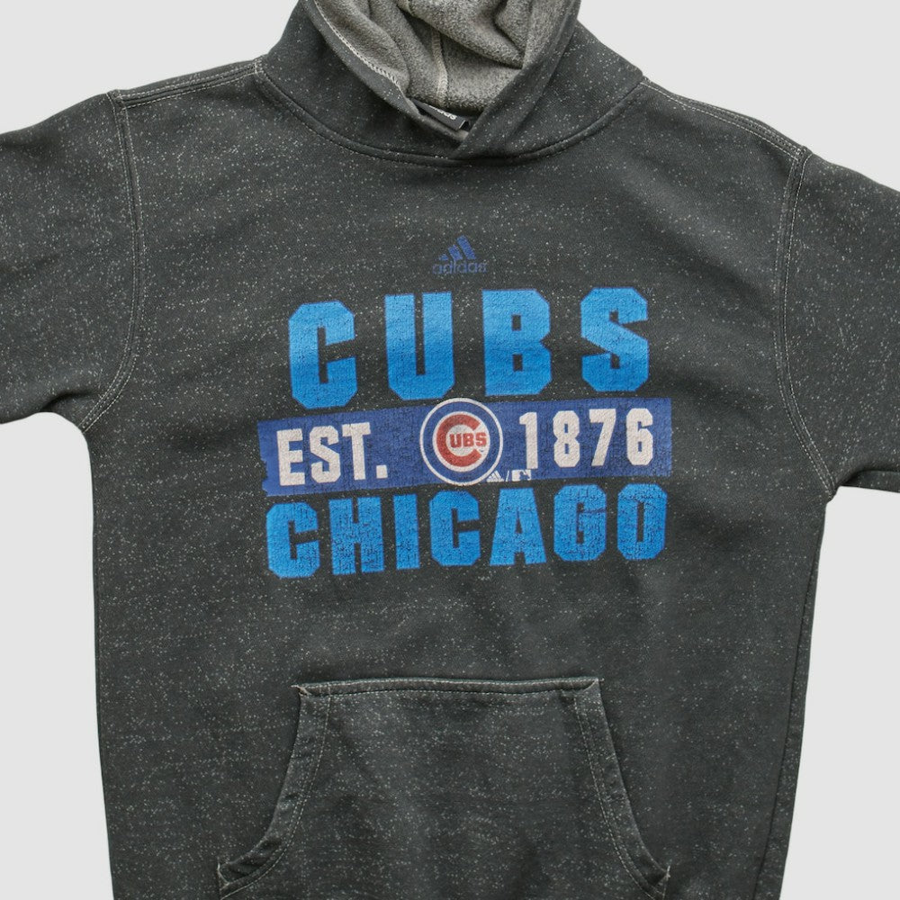 Dark Heather Gray Chicago Cubs Adidas 2010s Hooded Pullover Sweatshirt