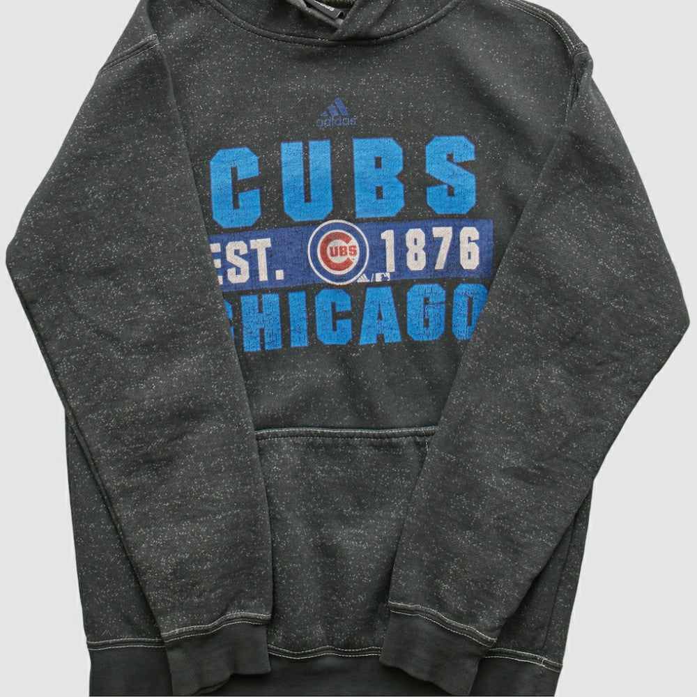 Dark Heather Gray Chicago Cubs Adidas 2010s Hooded Pullover Sweatshirt