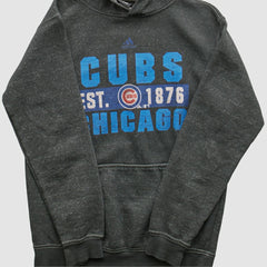 Dark Heather Gray Chicago Cubs Adidas 2010s Hooded Pullover Sweatshirt