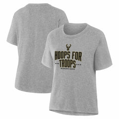 Milwaukee Bucks Women's Hoops For Troops T-Shirt