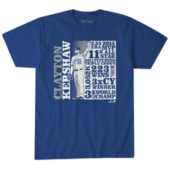 Royal Clayton Kershaw Los Angeles Dodgers BreakingT Unisex GOAT List T-Shirt