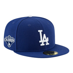 Royal Los Angeles Dodgers New Era Back-to-Back Champions Diamond Side Patch 59FIFTY Fitted Hat