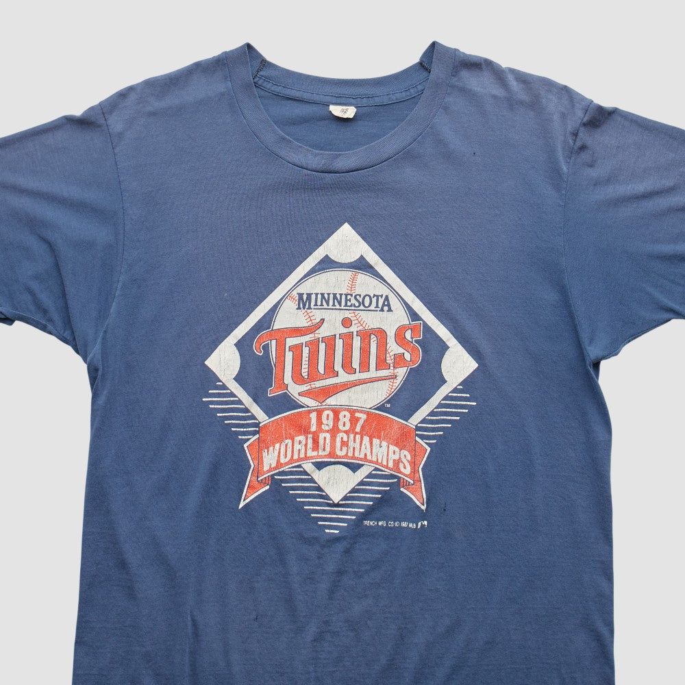 Blue Minnesota Twins Trench 1987 T-shirt