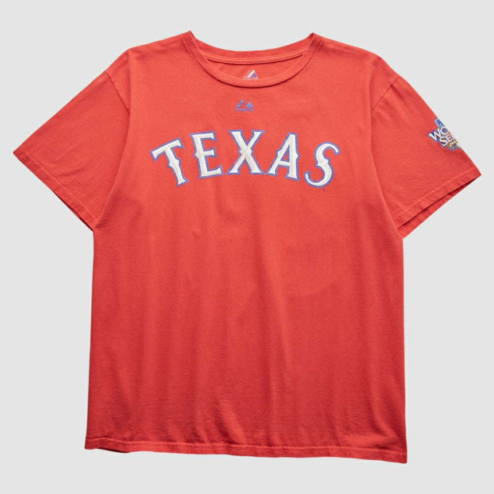 Red Texas Rangers Majestic 2010 T-shirt