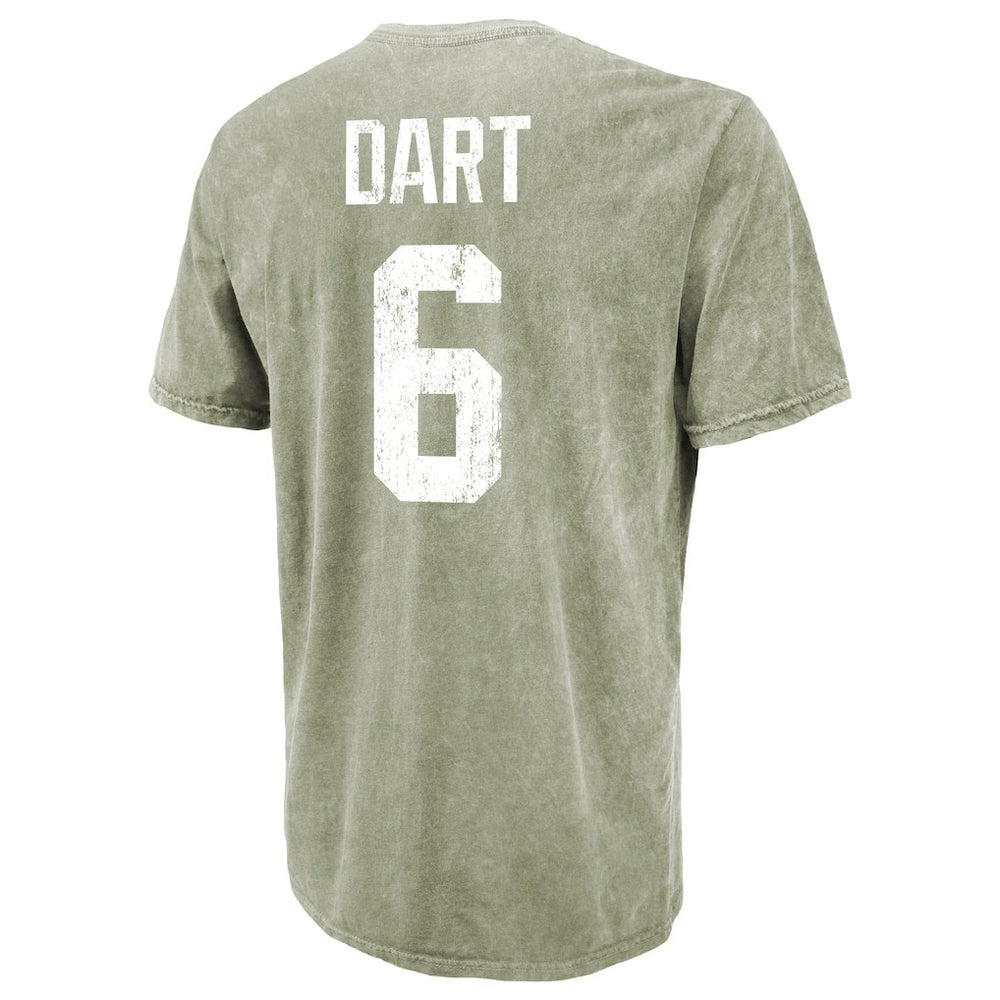 Jaxson Dart  Majestic Threads Mineral Wash Name & Number T-Shirt - New York Giants T-shirts