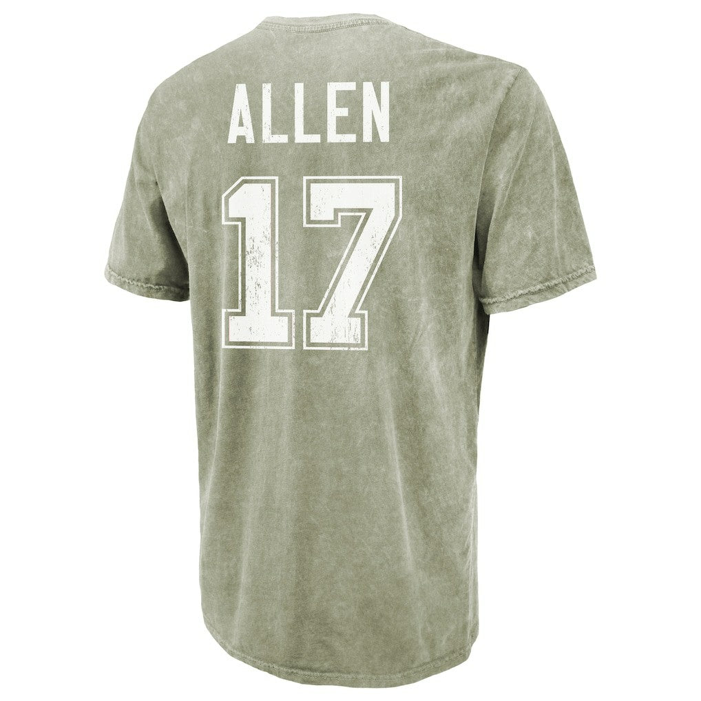 Josh Allen  Majestic Threads Mineral Wash Name & Number T-Shirt - Buffalo Bills T-shirts