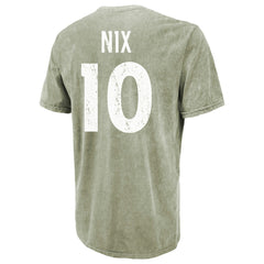 Bo Nix  Majestic Threads Mineral Wash Name & Number T-Shirt - Denver Broncos T-shirts