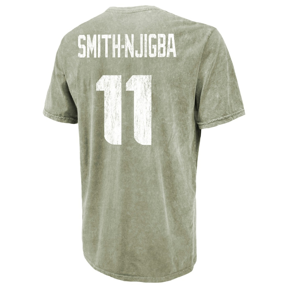 Jaxon Smith-Njigba  Majestic Threads Mineral Wash Name & Number T-Shirt - Seattle Seahawks T-shirts