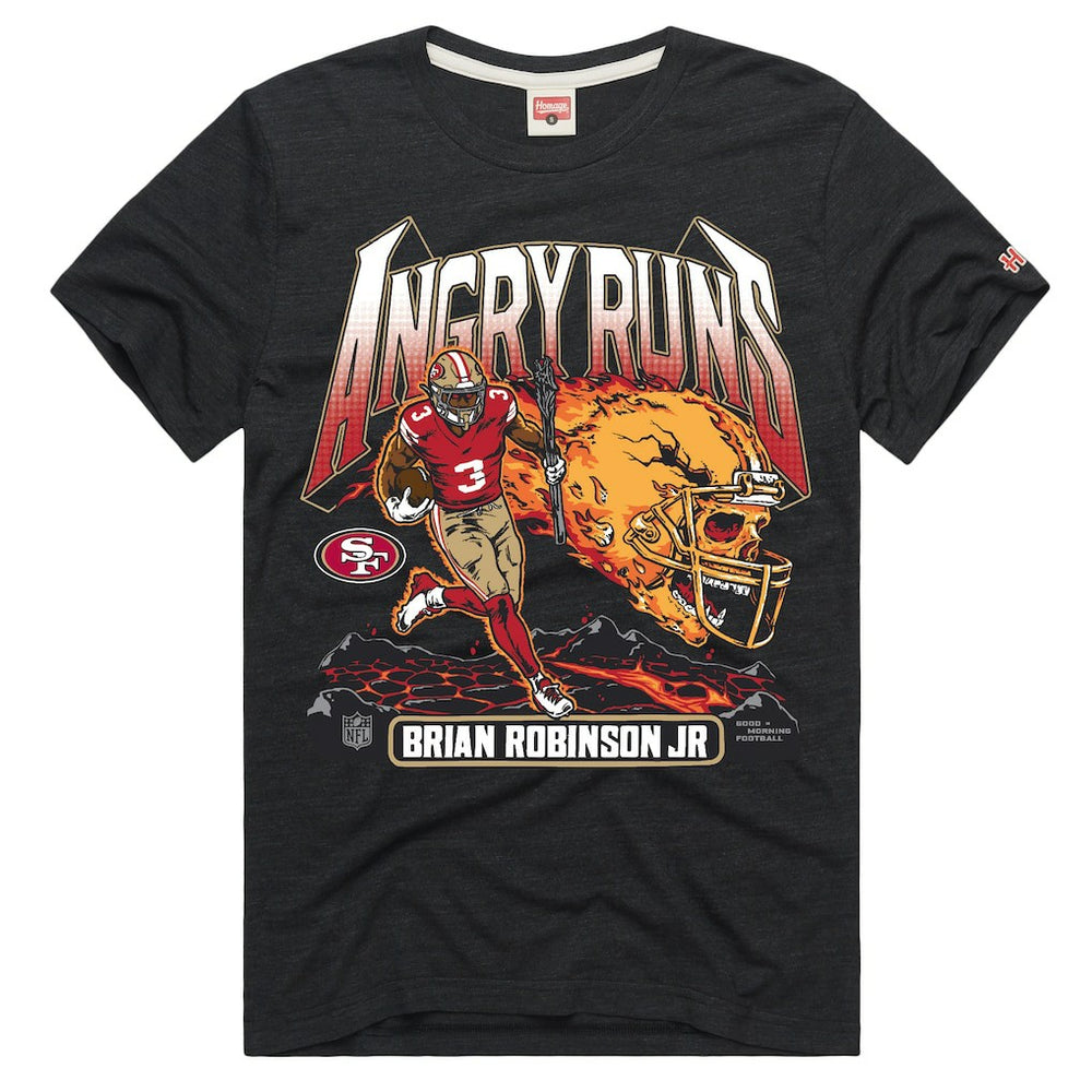 Brian Robinson Jr.  Homage Unisex Angry Runs Player Graphic Tri-Blend T-Shirt - San Francisco 49ers T-shirts