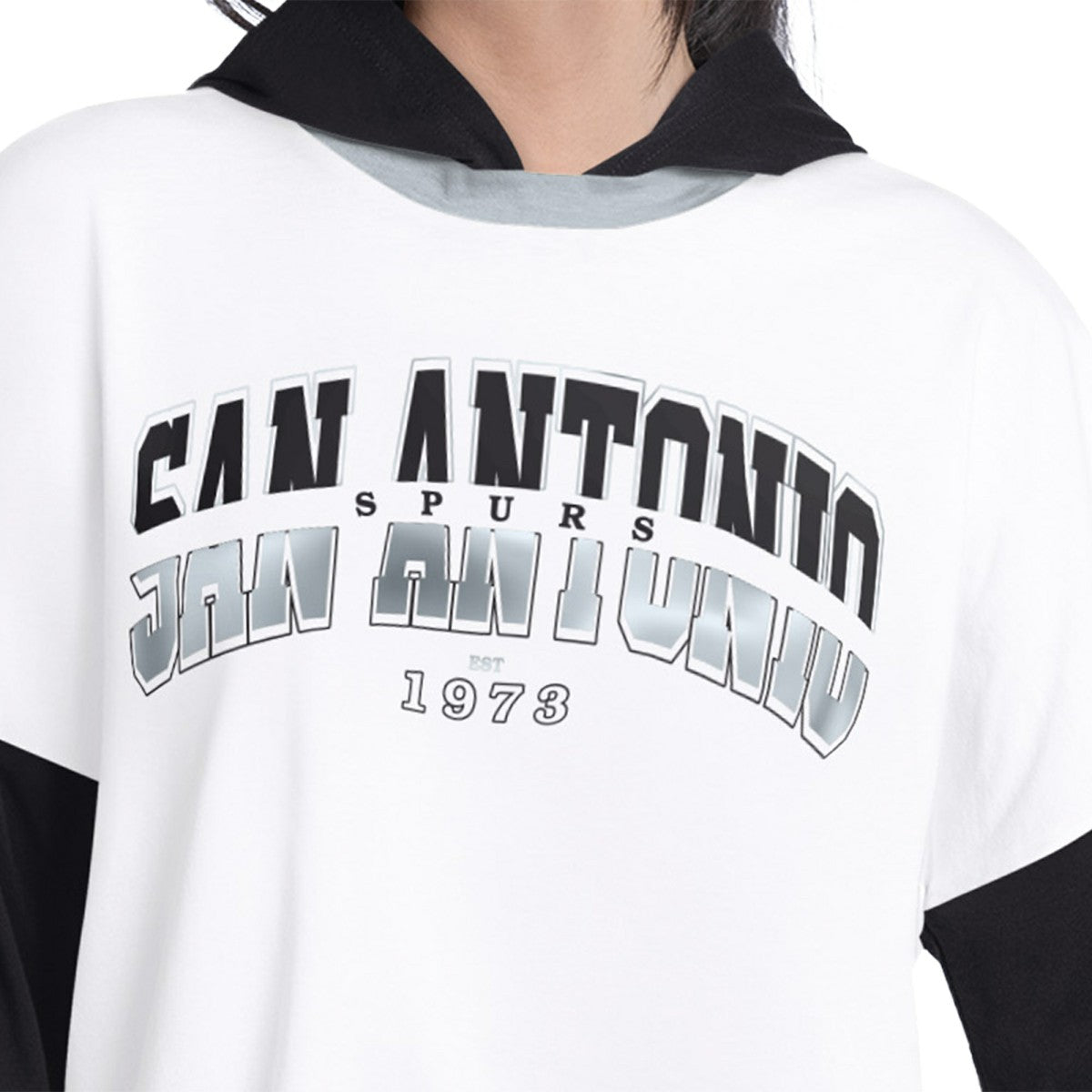 San Antonio Spurs G-III 4Her by Carl Banks Women's Key Player Oversized Hooded Long Sleeve T-Shirt