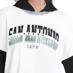 San Antonio Spurs G-III 4Her by Carl Banks Women's Key Player Oversized Hooded Long Sleeve T-Shirt
