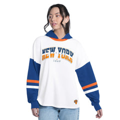 New York Knicks G-III 4Her by Carl Banks Women's Key Player Oversized Hooded Long Sleeve T-Shirt