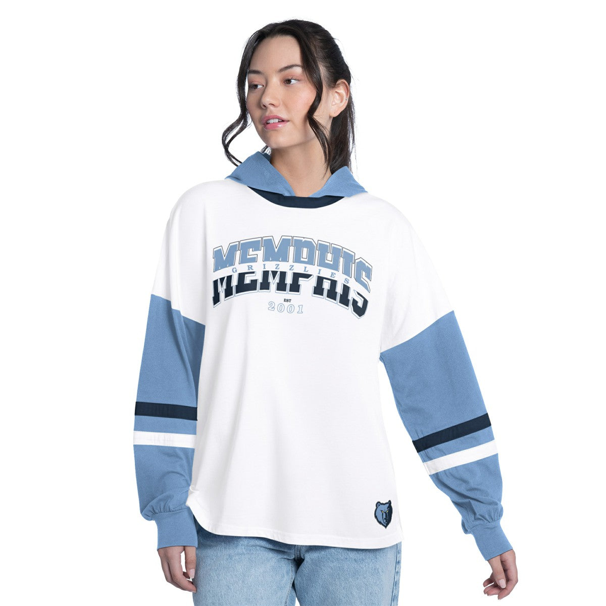 Memphis Grizzlies G-III 4Her by Carl Banks Women's Key Player Oversized Hooded Long Sleeve T-Shirt