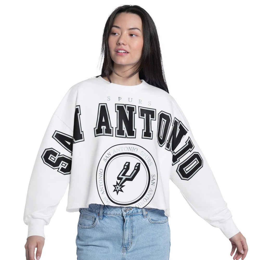 San Antonio Spurs G-III 4Her by Carl Banks Women's Bleachers Cropped French Terry Sweatshirt