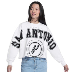 San Antonio Spurs G-III 4Her by Carl Banks Women's Bleachers Cropped French Terry Sweatshirt