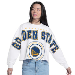 Golden State Warriors G-III 4Her by Carl Banks Women's Bleachers Cropped French Terry Sweatshirt sale