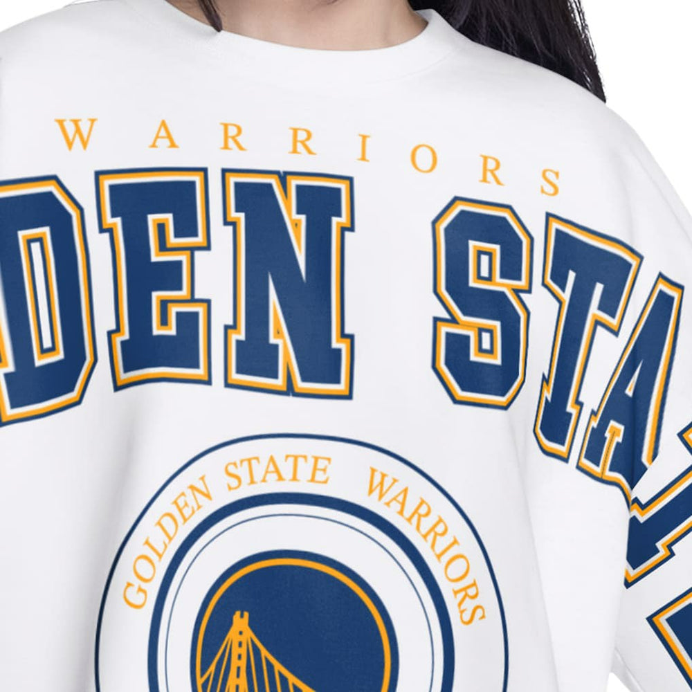 Golden State Warriors G-III 4Her by Carl Banks Women's Bleachers Cropped French Terry Sweatshirt sale