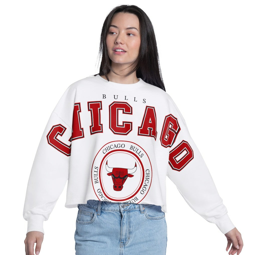 Chicago Bulls G-III 4Her by Carl Banks Women's Bleachers Cropped French Terry Sweatshirt