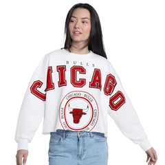 Chicago Bulls G-III 4Her by Carl Banks Women's Bleachers Cropped French Terry Sweatshirt
