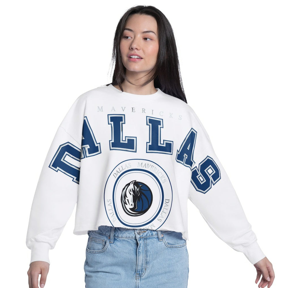 Dallas Mavericks G-III 4Her by Carl Banks Women's Bleachers Cropped French Terry Sweatshirt sale