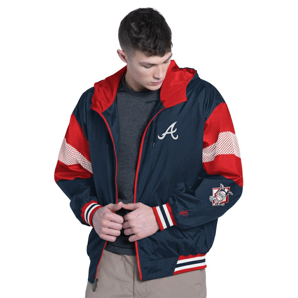 Navy/Red Atlanta Braves Pro Player Legacy Lightweight Full-Zip Hooded Jacket