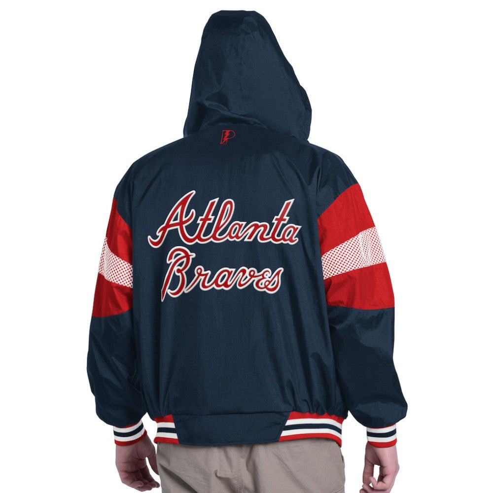 Navy/Red Atlanta Braves Pro Player Legacy Lightweight Full-Zip Hooded Jacket